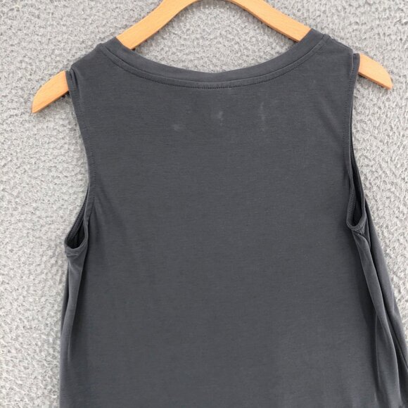 Mote Top Womens Small Gray Modal Blend High Low Pleated Sleeveless Stretch Knit - Picture 4 of 9